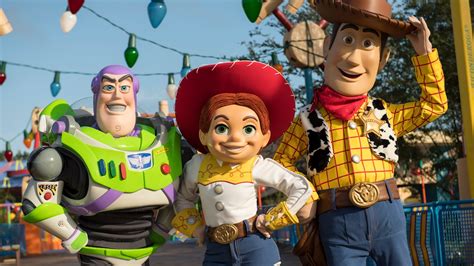 pixar characters  greet guests  toy story land  walt disney