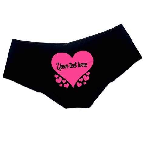 custom personalized heart panties personalized with your words etsy