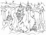 Coloring Pages Castle Spooky Cliff Geology Waterfall Cliffs Cave Waterfalls Printable Adults Castles Mountains Sand Sheets Landform Alphabet Getcolorings Popular sketch template