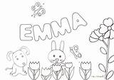 Emma Nome Stampare sketch template