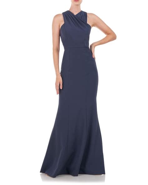 kay unger talia mermaid gown in blue lyst