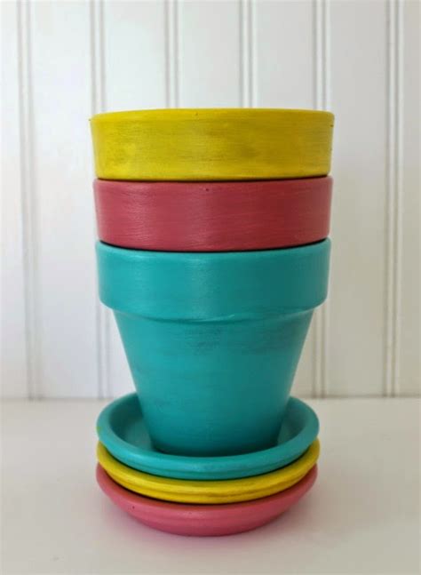 colored blocked garden pots  creative studio