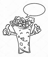 Burrito Coloring Cartoon Template Pages sketch template