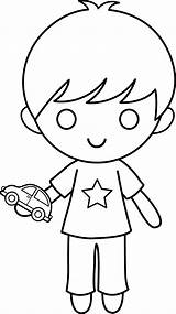 Boy Coloring Toy Car Clip Pages Sweetclipart sketch template
