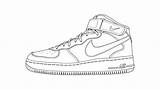 Nike Shoe Coloring Sneaker Shoes Outline Template Drawing Pages Sneakers Templates sketch template