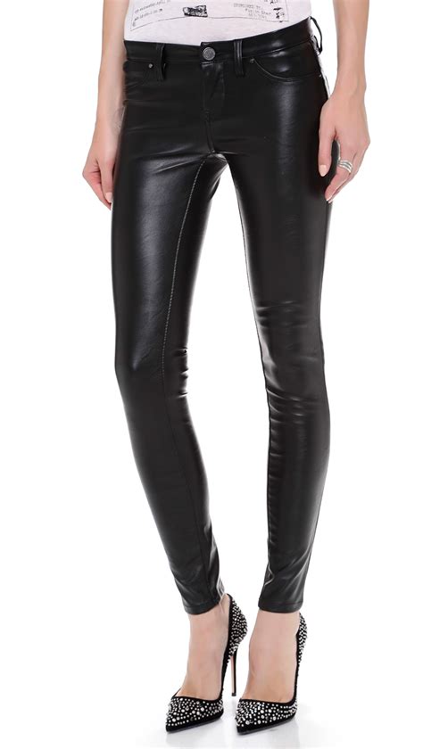 blank nyc vegan leather skinny pants in black lyst