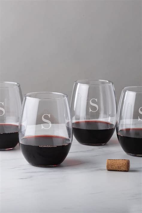 personalized 21 oz stemless wine glasses set of 4