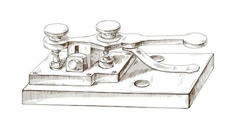 croquis de lancienne machine telegraphique de style vintage