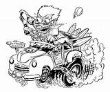 Coloring Pages Rod Rat Fink Hot Lowrider Car Sketch Color Monster Drawings Cartoon Cars Printable Adult Popular Old Drawing Pencil sketch template