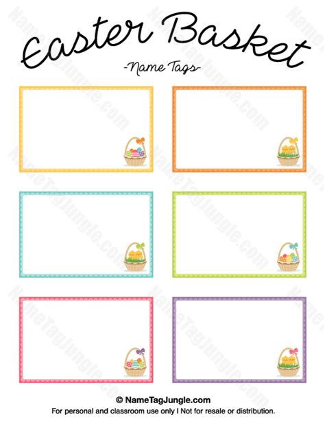 printable easter basket  tags  template