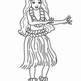 Hawaiian Coloring Tourist Hula Dance Learn Netart sketch template