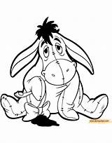 Eeyore Coloring Pages Cute Disney Disneyclips Gif Tail Holding His Funstuff sketch template