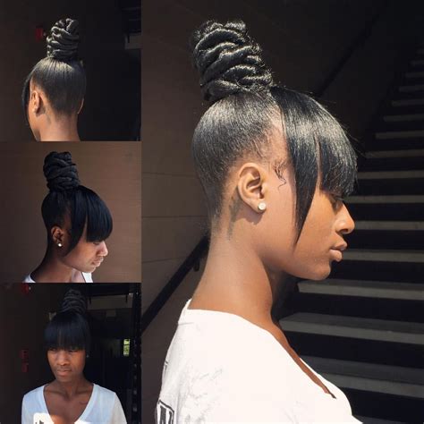 A Bun With A Bang Hairstyle Easy Hairstyles For Party College Work