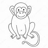 Monos Dibujo Affen Paracolorear Divertido sketch template