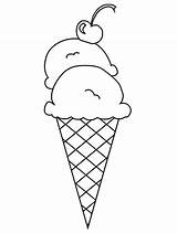 Ice Cream Cone Coloring Scoop Cute Icecream Drawing Double Scoops Clipart Printable Cones Easy Melting Sheets Getdrawings Clip Getcolorings Colorings sketch template