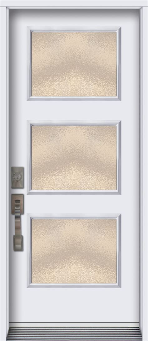 pav flush steel door  glass units white portatec