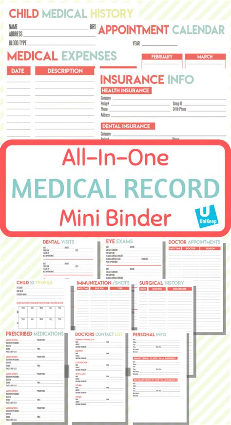 printable medical binder templates printable templates