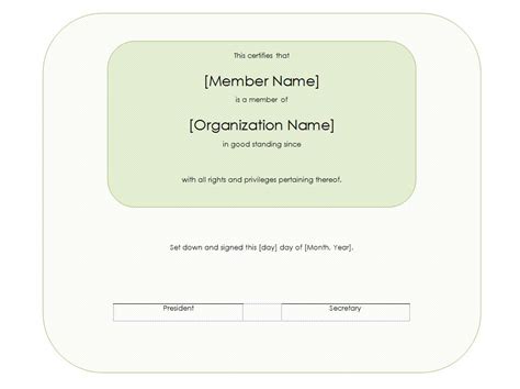 membership certificate membership certificate template