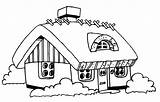 Coloring Households Mansions Attract Playhouse sketch template