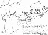 Coloring Pages Fishers Men Apostles Water Peter Bible Matthew Walks Popular sketch template