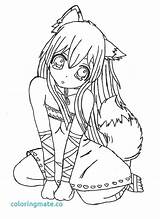 Coloring Anime Pages Girl Wolf Emo Printable Print Color Getcolorings sketch template