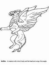 Coloring Griffin Pages Greek Creatures Monsters Kids Mythology Mystical Mythological Book Mythical Ancient Print Blake Eagle Popular Advertisement Lion Coloringpagebook sketch template
