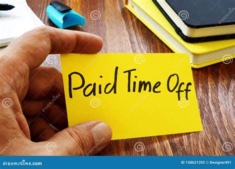paid time  pto sign   memo stick stock photo image  financial