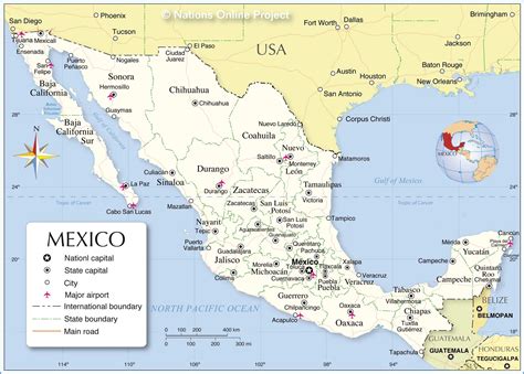 nations  project administrative map  mexico showing mexican