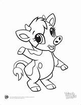Coloring Pages Baby Cow Cute Animal Animals Leapfrog Farm Printable Babies Drawing Cows Print Touch Magic Cartoon Their Color Zebra sketch template
