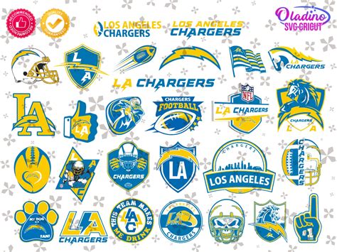 los angeles chargers logo svg bundle instant  eps png dxf