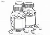Frasco Pastillas Bottle Pill Medication Objects Drawings Tutorials Drawingtutorials101 sketch template