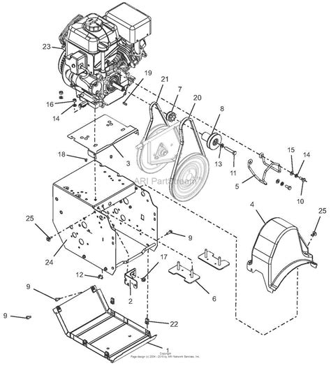 ariens    sno tek  parts diagram  engine  frame