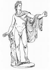 Apolo Dio Griego Greco Gott Kleurplaat Griechischer Grec Malvorlage Apollon Griekse Dieu Deo Stampare Educima Kleurplaten sketch template