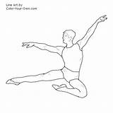 Dancer Ballet Male Coloring Color Pages Own Drawings Line Dancers sketch template