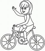 Coloring Bike Riding Girl Bicycle Popular sketch template