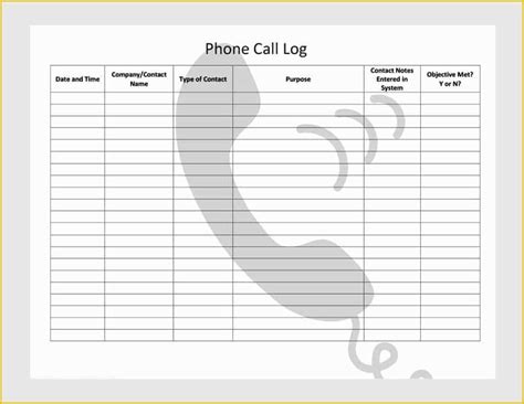 printable call log template   printable call log templates