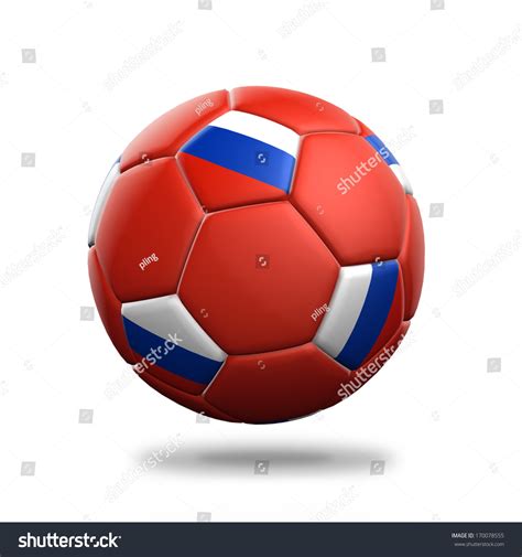 russia soccer ball isolated white background stock photo
