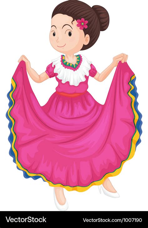 Female Traditional Mexican Dress Royalty Free Vector Image