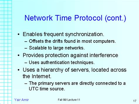 network time protocol cont
