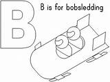 Coloring Bobsled Bobsledding Printables Kids sketch template