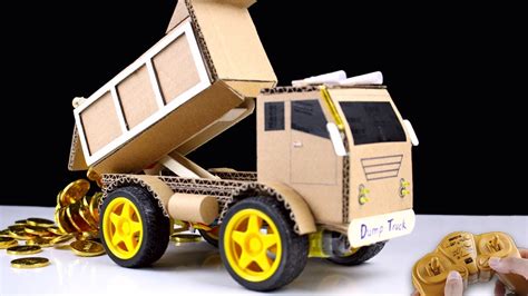 rc dump truck  cardboard   diy remote control car  home youtube