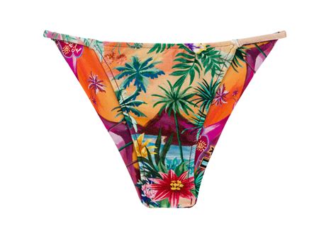 Colorful Tropical Cheeky Brazilian Bikini Bottom Bottom Sunset Cheeky