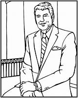Reagan Ronald Coloring Pages President Presidents George Bush Kids Washington Facts Print Color Printable Clipart Booker Clip Hawks Printables Wilson sketch template