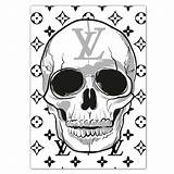 Vuitton Louis Lv Logo Skull Poster Drawings Print Grunge Logos Fashion Logodix Etsy sketch template
