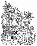 Coloring Adult Pages Adults Fruits Para Book Mandalas Colorear Fruit Printable Basket Dibujos Thanksgiving Apples Calaveras Colouring Hallowen Print Zentangle sketch template