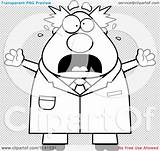 Panicking Chubby Scientist Male Outlined Coloring Clipart Vector Cartoon Cory Thoman sketch template
