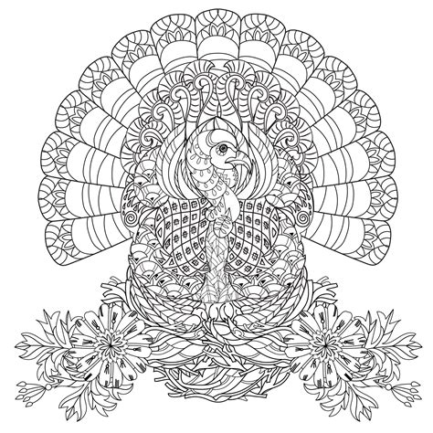 thanksgiving turkey thanksgiving adult coloring pages