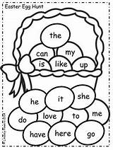 Easter Sight Kindergarten Word Hunt Egg sketch template