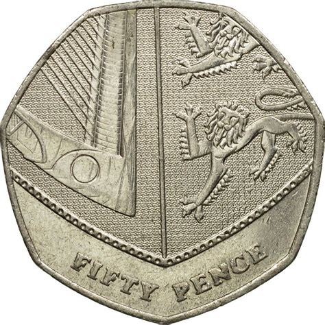 fifty pence dent design coin type  united kingdom  coin club