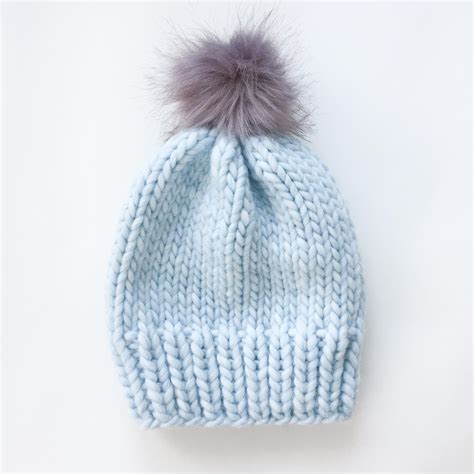 simple chunky knit wool hat allfreeknittingcom